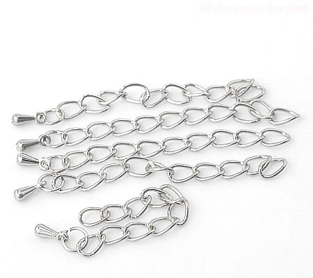 1x Verlengketting voor sluiting Donker Zilver