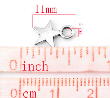 20 stuks mini bedeltjes Donker Zilver 11 x 9 mm