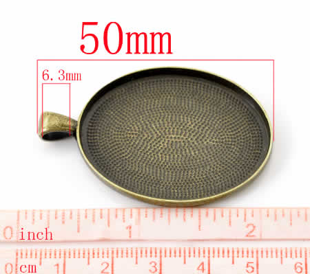 Cabochonhanger Brons 30 x 40 mm Ovaal