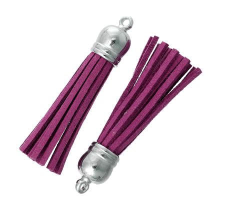 1x kwastje met Kapje Cerise 6 cm