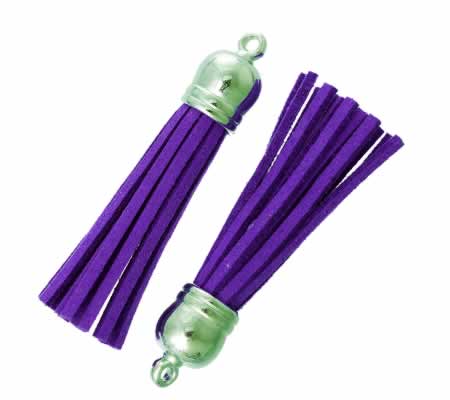 1x Kwastje met Kapje Paars 6 cm