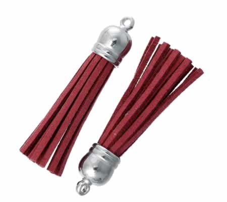 1x kwastje met Kapje Rood 6 cm