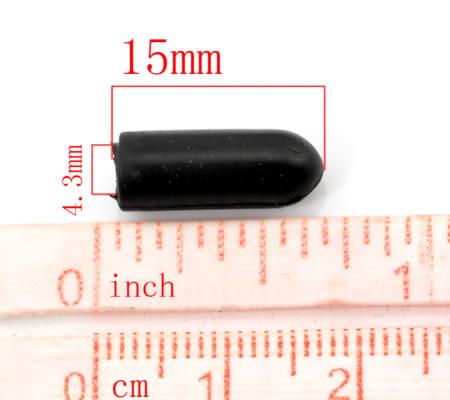 2 stuks Rubber eindjes Zwart