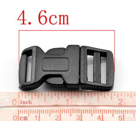 1x Kunststof Survival Buckle Zwart 46 mm
