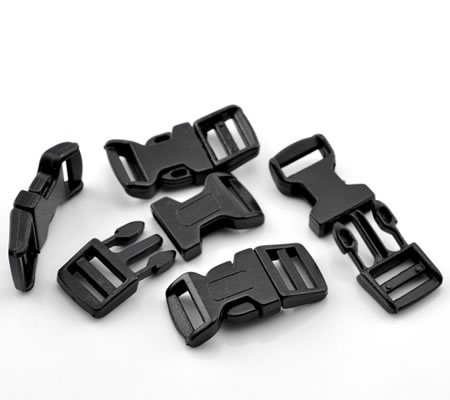 1x Kunststof Survival Buckle Zwart 46 mm