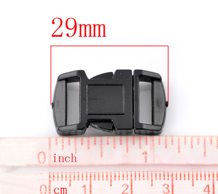 1x Kunststof Survival Buckle Zwart 29 mm