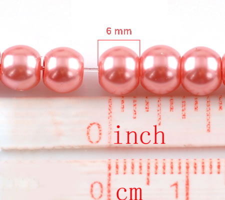 Snoertje Glasparel 6 mm Donker Roze