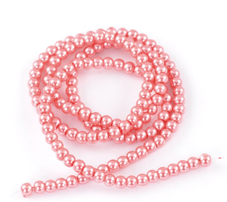 Snoertje Glasparel 6 mm Donker Roze