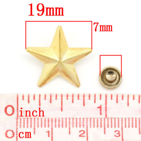 1x goudkleurige spike stervorm