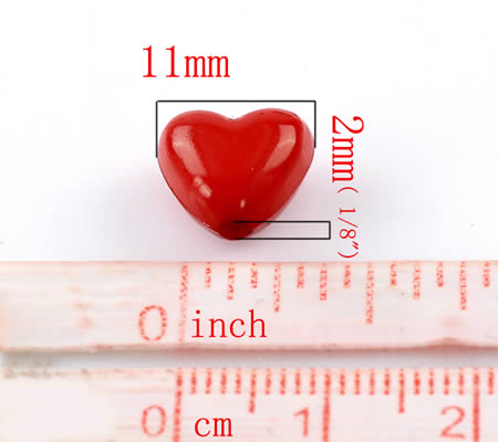 10x Rode Acryl Hartjes