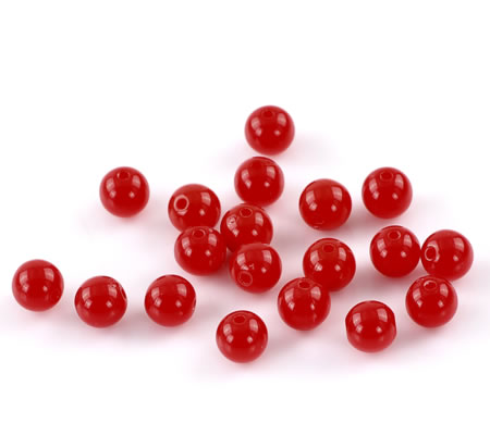 50x Glanzende Acryl kraal Rood