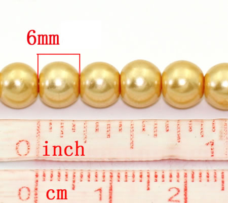 Snoertje Glasparel 6 mm Licht Goudgeel