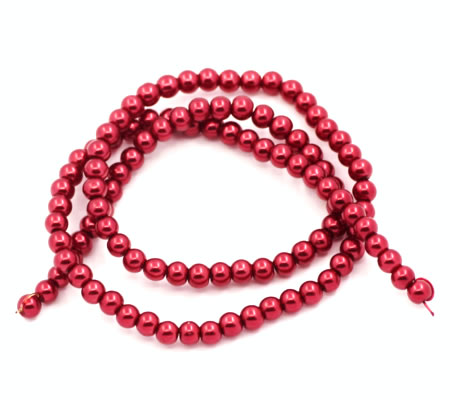 Snoertje Glasparel 4 mm Rood