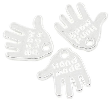 10 stuks "Hand made" Bedel Licht Zilver