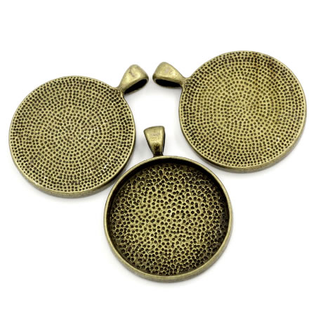 1x Cabochonhanger Brons 30mm