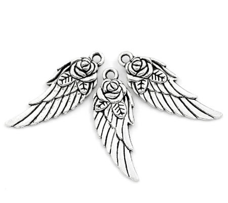 1x Engel Vleugel Bedeltje 30 x 11 mm