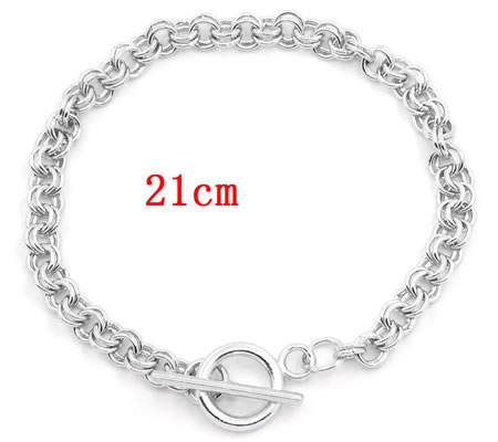 1x Armbandje donker zilver 21 cm