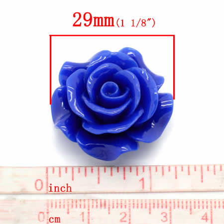 1x Cabochon Roos Donker Blauw