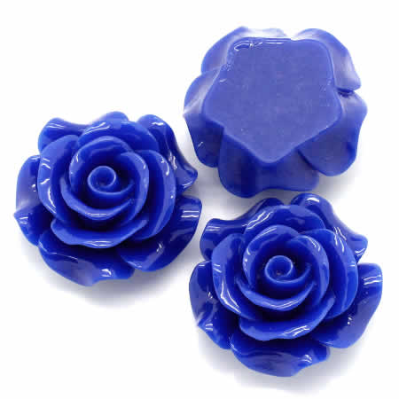 1x Cabochon Roos Donker Blauw