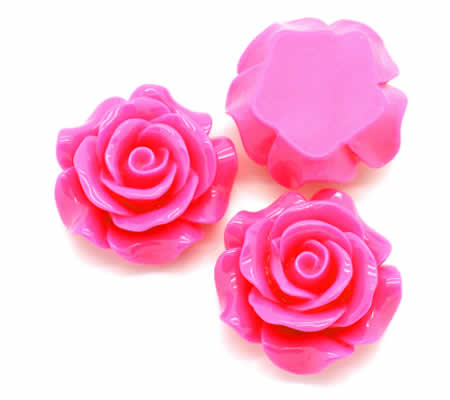 1x Cabochon Roos Fuchsia