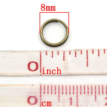 100x splitringen Brons 8 mm