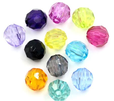100 stuks Facet Acryl Kralenmix 6 mm