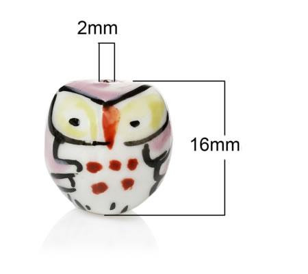 1x Uil Keramiek Kraaltje Roze