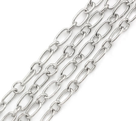 10 meter Donker Zilveren ketting Ovale schakel