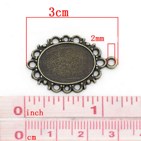 Cabochon Hanger Brons 13 x 18 mm