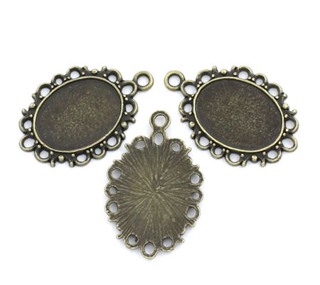 Cabochon Hanger Brons 13 x 18 mm