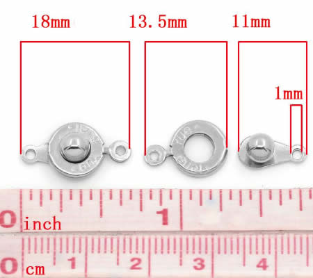 5x donker zilver klikslotjes