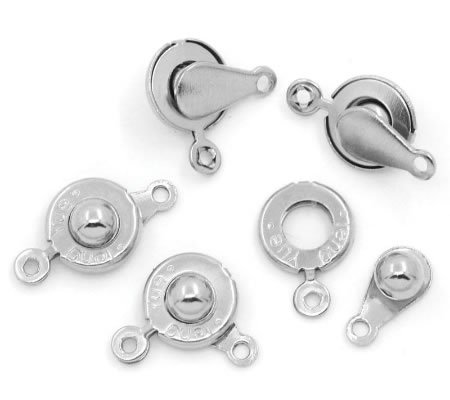 5x donker zilver klikslotjes