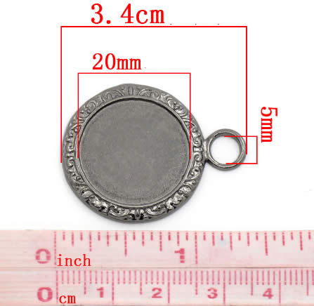 1x Cabochon Hanger Antraciet