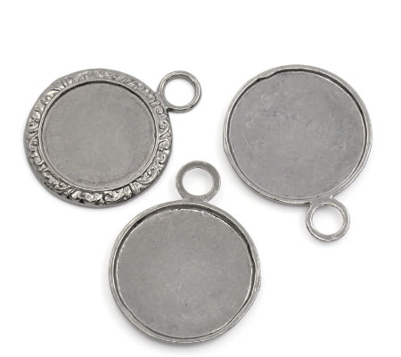 1x Cabochon Hanger Antraciet