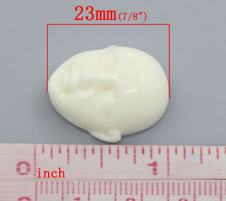 1x Cabochon Kunsthars Gebroken Wit