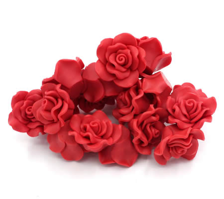 1x Fimo Roos Rood 3 cm