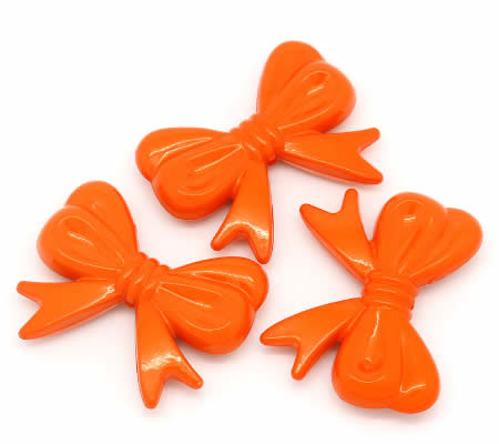 1x Kraal Strikje Donker Oranje