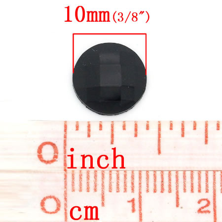 1x Acryl Cabochon Zwart Facet