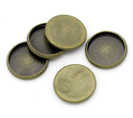 1x Cabochon setting Brons