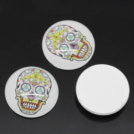 1 x Glazen Skull Cabochon 25 mm