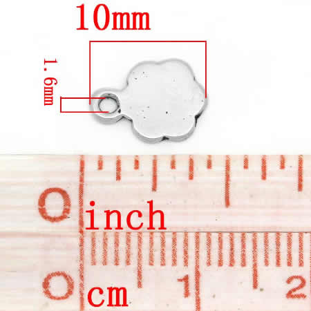 20 stuks Mini Bedeltjes Donker zilver 10 x 8 mm