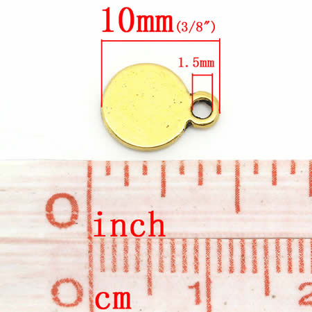 20 stuks Mini Bedeltjes Oud Goud 10 x 8 mm