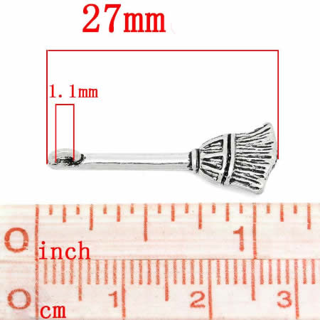 1x Bedel Bezem Donker Zilver