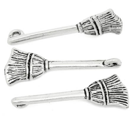 1x Bedel Bezem Donker Zilver