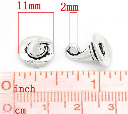 1x Bedel Heksen Hoed Donker Zilver 3D