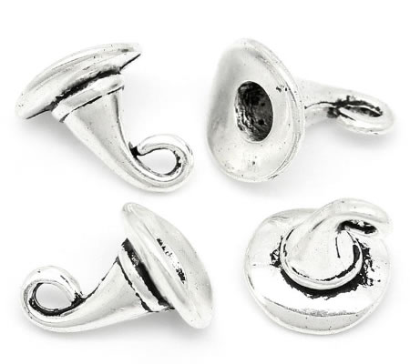 1x Bedel Heksen Hoed Donker Zilver 3D