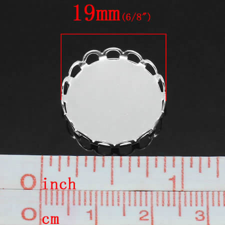 1x Cabochon setting Licht Zilver rond