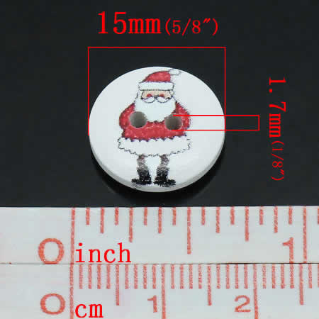 Houten Knoop Kerst 15mm