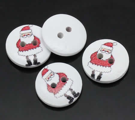 Houten Knoop Kerst 15mm