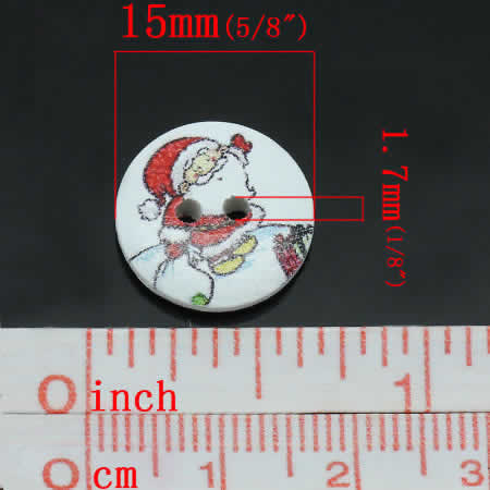 Houten Knoop Kerstman